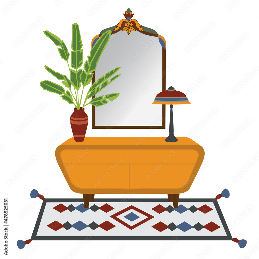 Obraz premium Vector illustration of a bohemian house