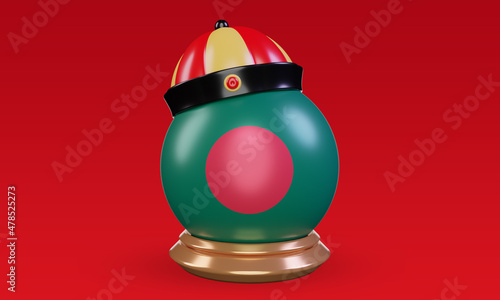 3d chinese newyear Bangladesh flag rendering front view