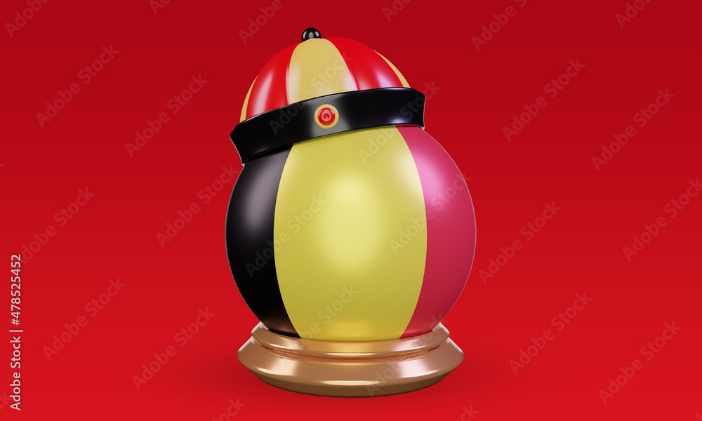 3d chinese newyear Belgium flag rendering front view