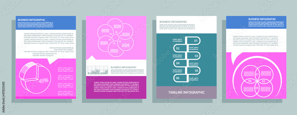 Fototapeta premium Cards for business data visualization