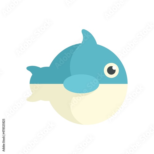 Ball fish toy icon flat isolated vector