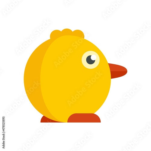 Chicken baby toy icon flat isolated vector