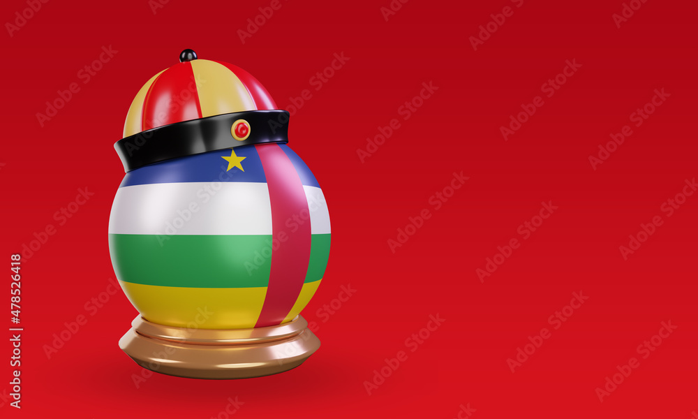 3d chinese newyear Central African Republic flag rendering left view