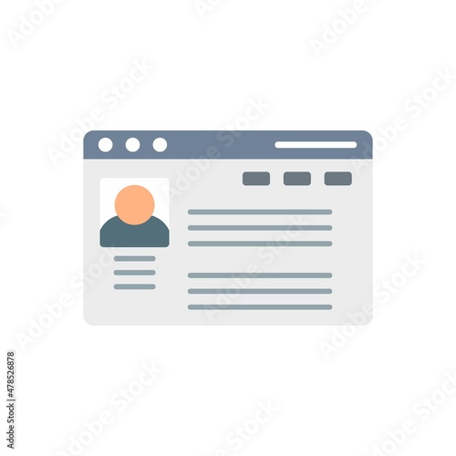 Web teen problems icon flat isolated vector