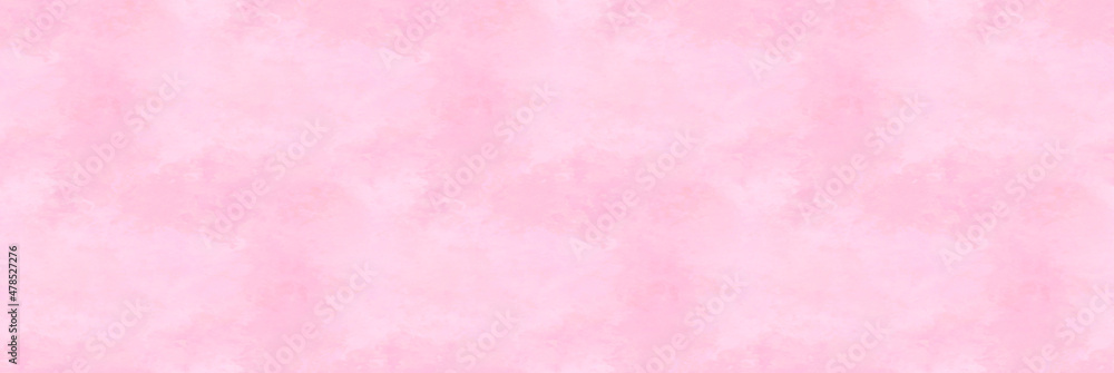 Panoramic pink background. Watercolor or gouache on paper texture. Irregular stains pattern. - obrazy, fototapety, plakaty 