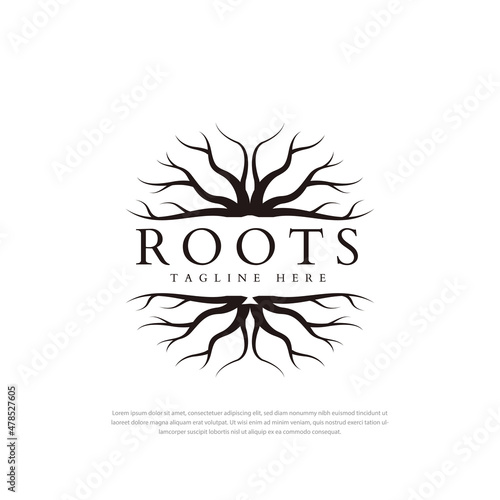 Black geometric root design logo design template symbol ,icon abstract