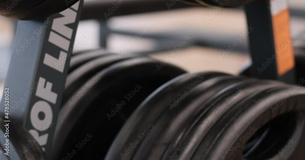 Equipment for weightlifting. Weight plate close up. Modern gym. Sports club Equipment for weightlifting. Weight plate close up. Modern gym. Sports club