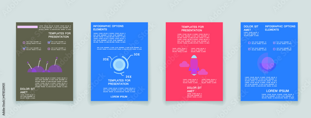 Fototapeta premium Cards for business data visualization