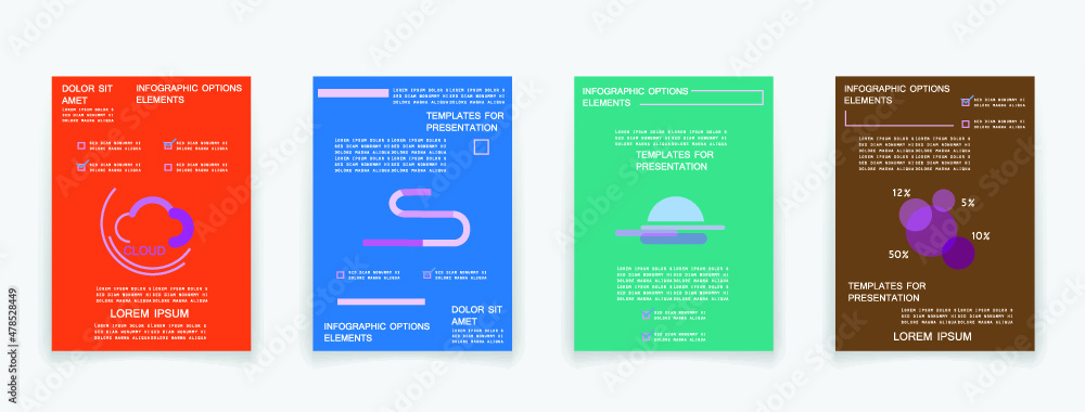 Naklejka premium Cards for business data visualization