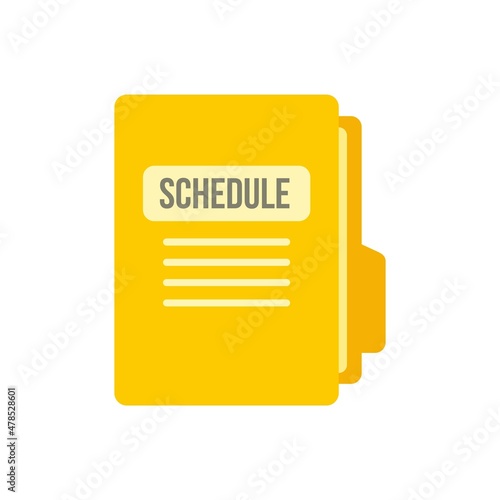 Syllabus folder schedule icon flat isolated vector