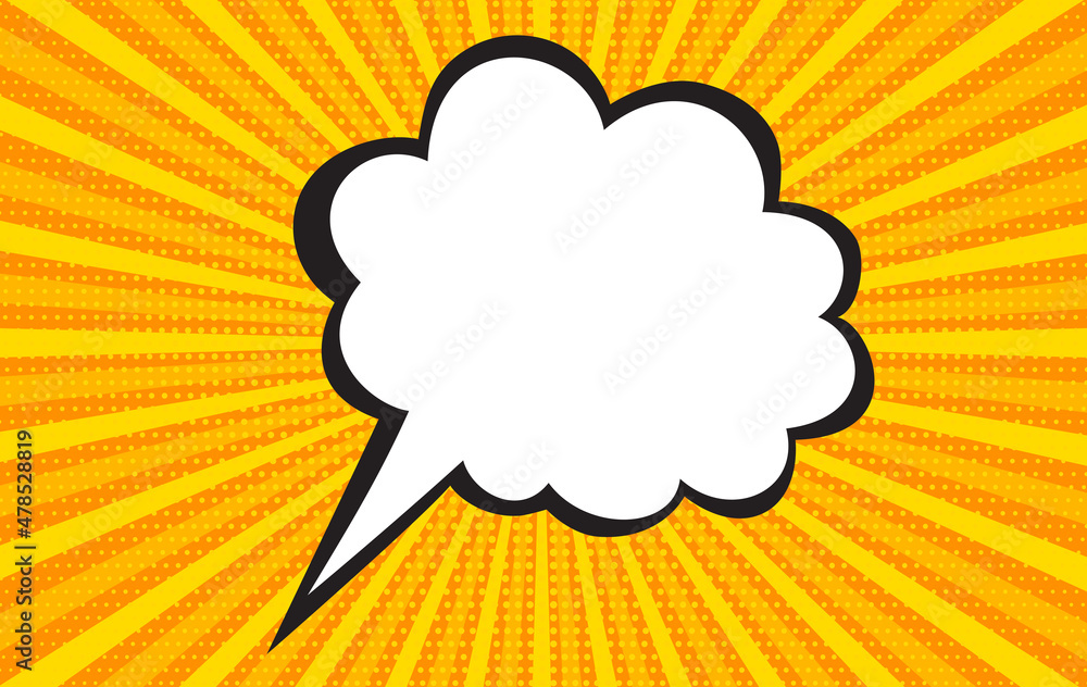 Typical American comic book page with speech bubble and color halftones, vector illustration Typical American comic book page with speech bubble and color halftones, vector illustration