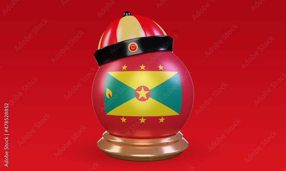 3d chinese newyear Grenada flag rendering front view