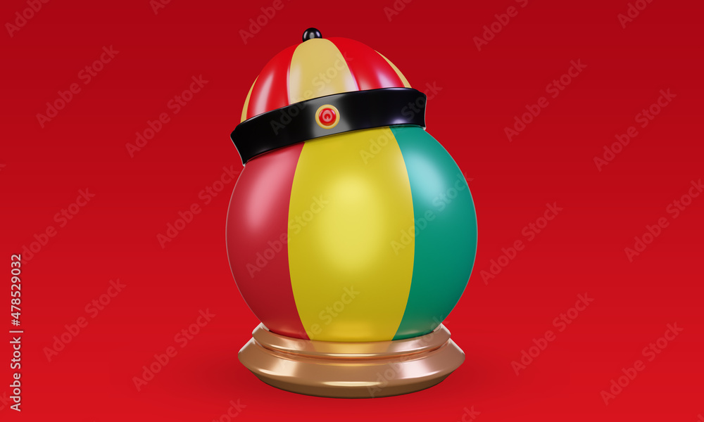 3d chinese newyear Guinea Bissau flag rendering front view