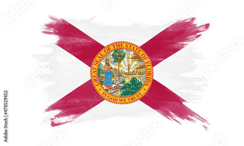 Florida state flag brush stroke, Florida flag background photo