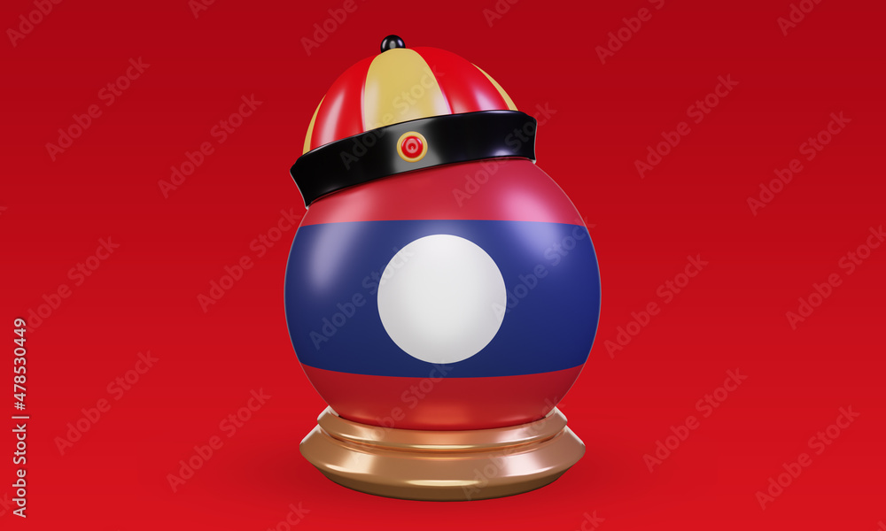 3d chinese newyear Laos flag rendering front view