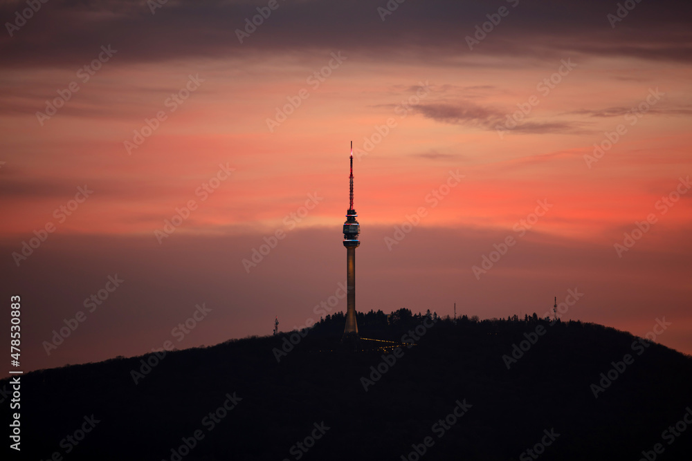 Avala communication tower, symbols of Belgrade and Serbia.