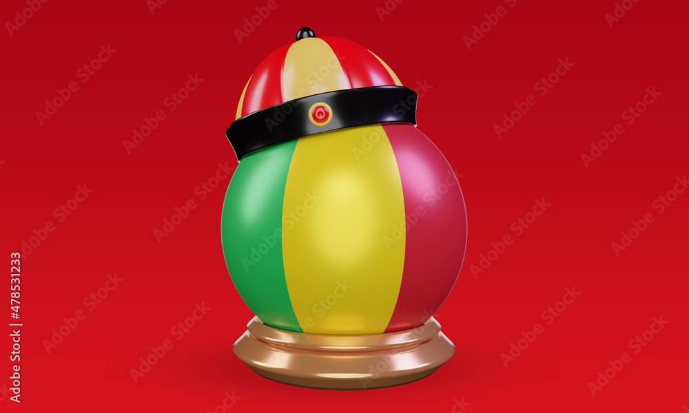 3d chinese newyear Mali flag rendering front view