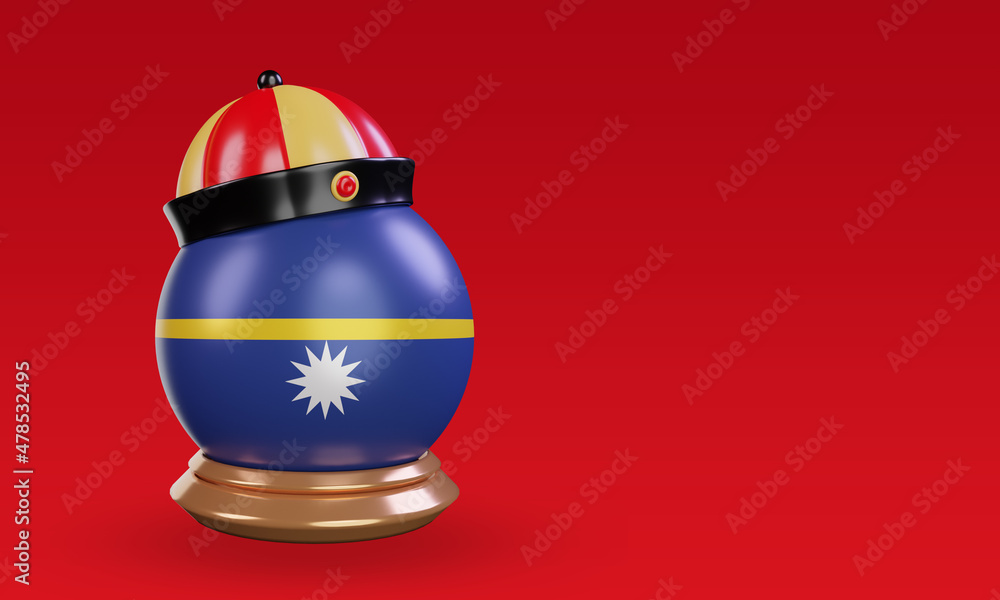 Obraz premium 3d chinese newyear Nauru flag rendering left view