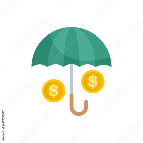 Retirement profit protection icon flat isolated vector