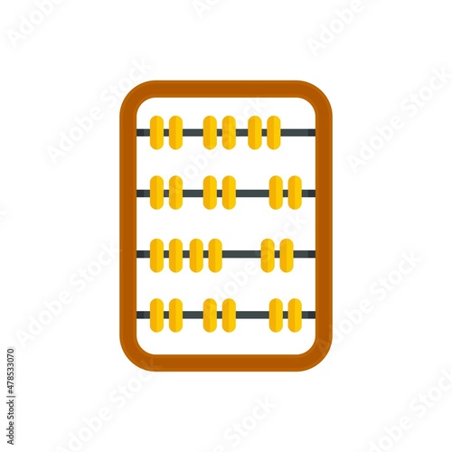 Wood abacus icon flat isolated vector