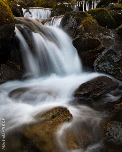 Stream   waterfall at Roan Mountain state park in tennessee