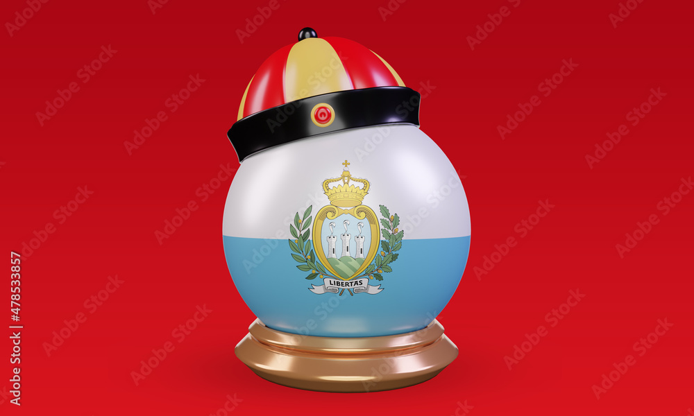 3d chinese newyear San Marino flag rendering front view