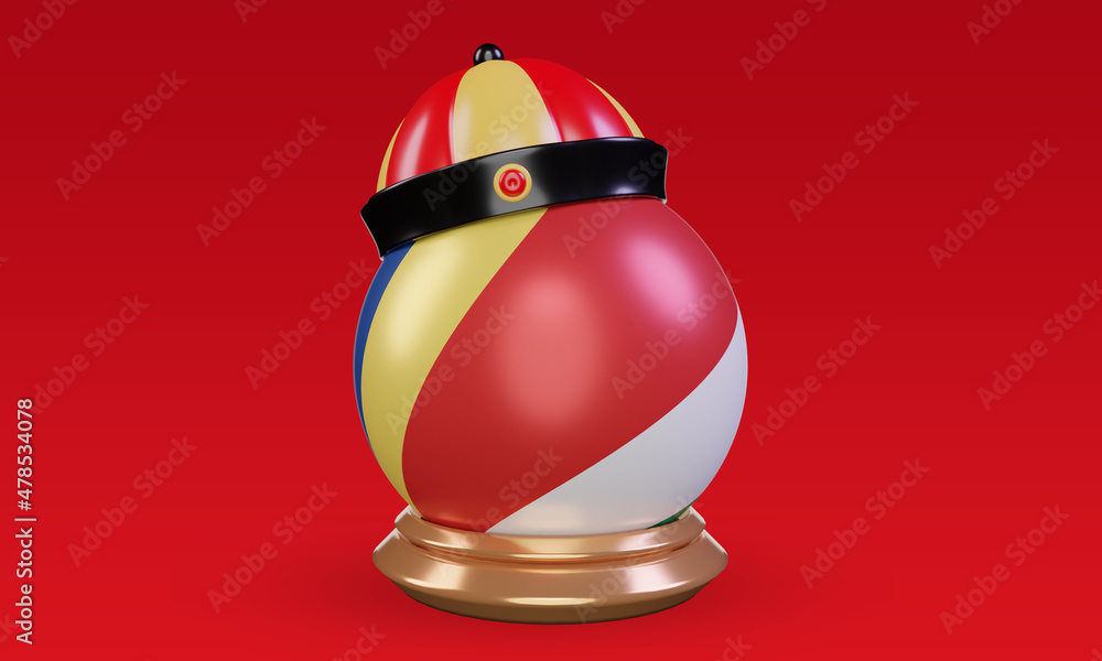 3d chinese newyear Seychelles flag rendering front view