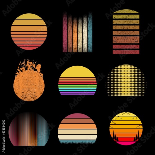 Vintage retro background set collection