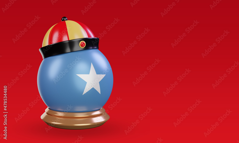 3d chinese newyear Somalia flag rendering left view
