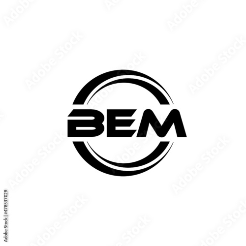BEM letter logo design with white background in illustrator, vector logo modern alphabet font overlap style. calligraphy designs for logo, Poster, Invitation, etc.	 photo