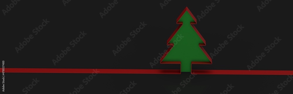 Fototapeta premium scene abstract christmas tree 3d rendering