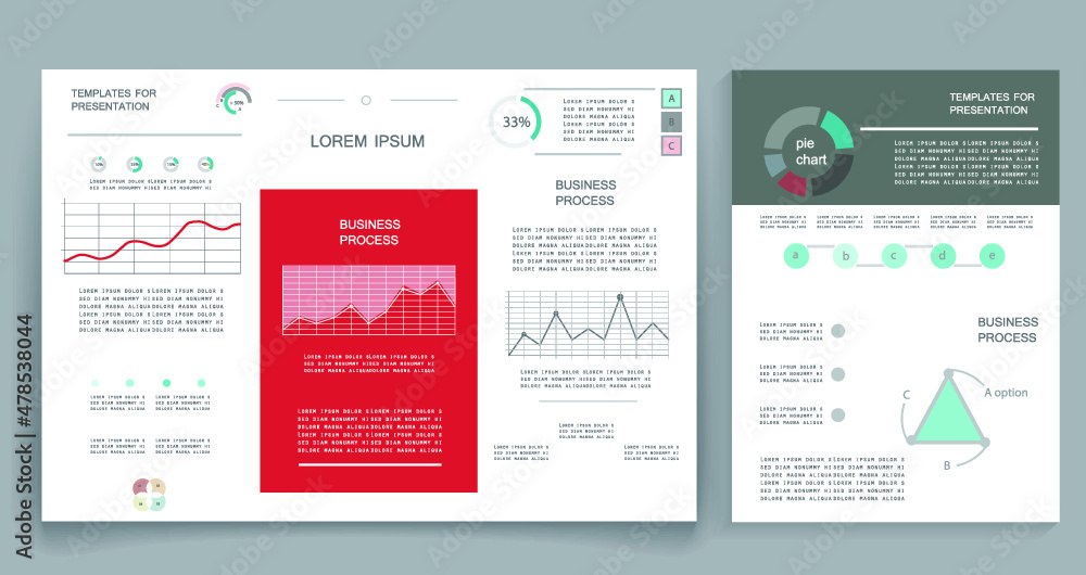 Brochure for business reports, cover layout and infographics Brochure for business reports, cover layout and infographics