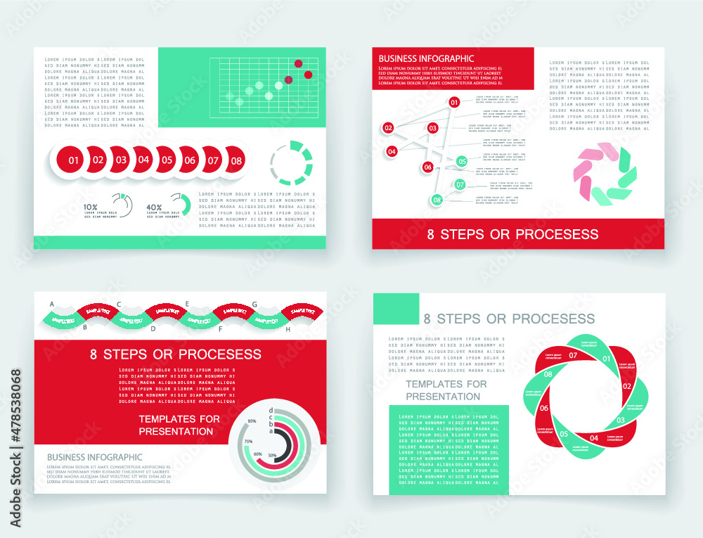 Brochure for business reports, cover layout and infographics Brochure for business reports, cover layout and infographics
