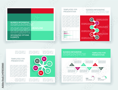 Brochure for business reports, cover layout and infographics