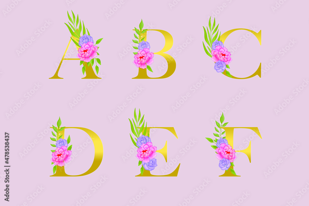 Floral alphabet Floral alphabet