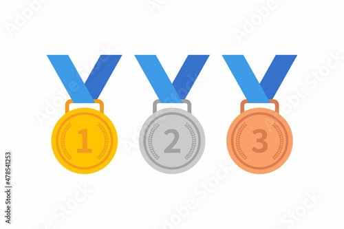 1st to 3rd place medals icon vector