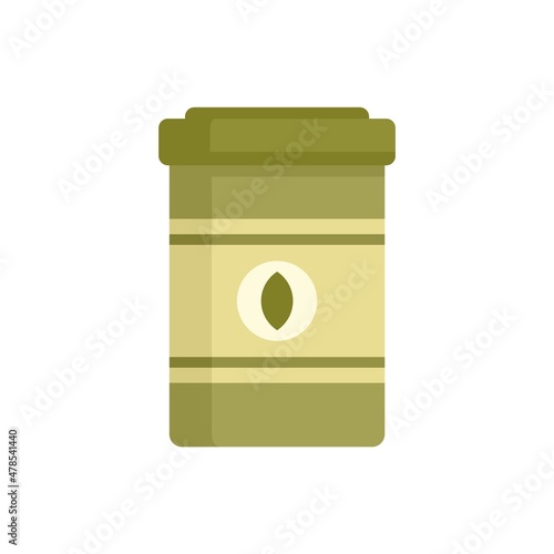 Fertilizer capsule jar icon flat isolated vector