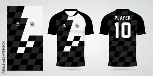 black sports shirt jersey design template