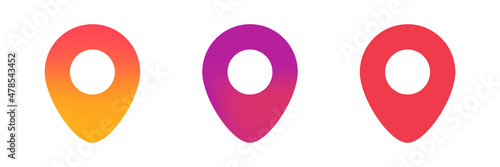 Geotag icon set. Geolocation marker. Vector on isolated background. EPS 10