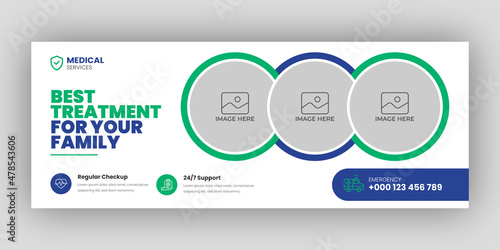 Medical healthcare facebook timeline cover and web banner template