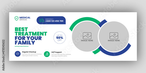 Medical healthcare facebook timeline cover and web banner template