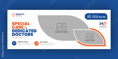 Medical healthcare facebook timeline cover and web banner template
