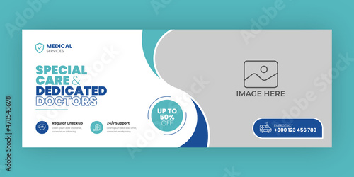Medical healthcare facebook timeline cover and web banner template