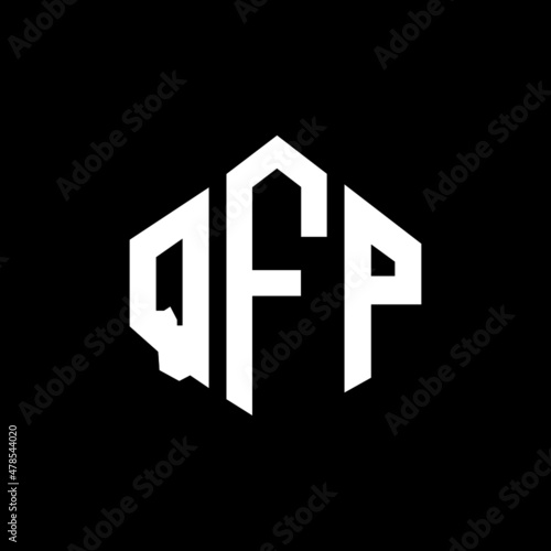 QFP letter logo design with polygon shape. QFP polygon and cube shape logo design. QFP hexagon vector logo template white and black colors. QFP monogram, business and real estate logo. 