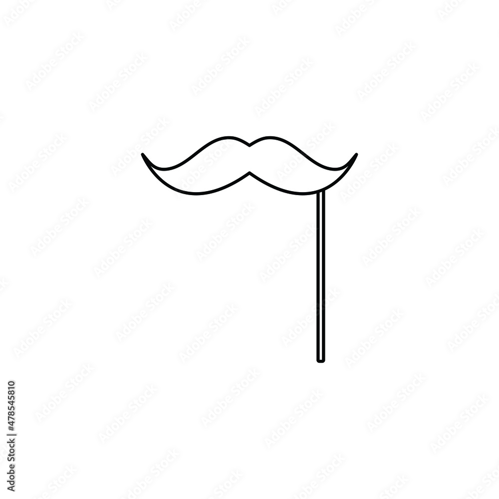 moustache on a stick icon vector moustache on a stick icon vector
