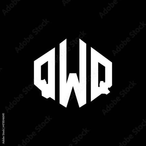 QWQ letter logo design with polygon shape. QWQ polygon and cube shape logo design. QWQ hexagon vector logo template white and black colors. QWQ monogram, business and real estate logo.