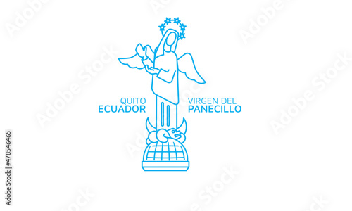Virgen del panecillo icon of the Quito city