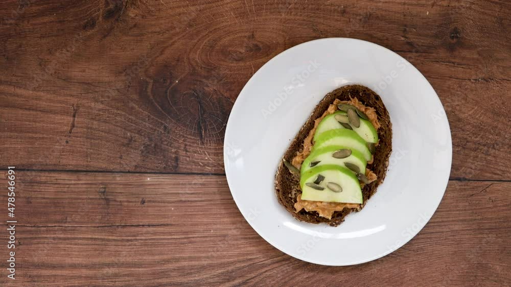 Serving Healthy Toast with Apple and Peanut Butter Serving Healthy Toast with Apple and Peanut Butter