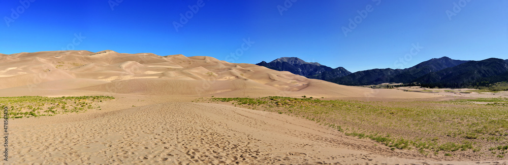 Great Sand Dunes National Park in Colorado panorama of the dunes