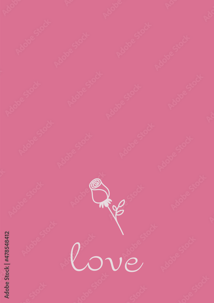 Valentines Day Greeting cards Drawing thin lines blank template with space for text in a minimalistic style Concept of publishing advertising banners on social networks.